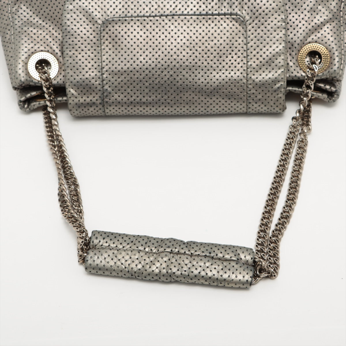 Chanel 2.55 Punching leather Chain Shoulder Bag Silver Gold x Silver Metal Fittings 12XXXXXX