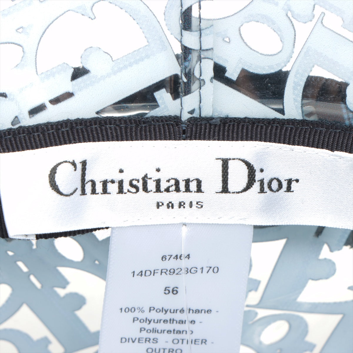 DIOR Hat of leaks Clear Cotton & Polyurethane Navy blue 56