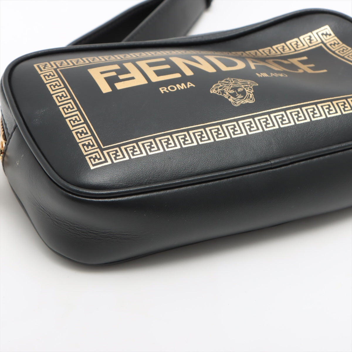 Fendi x Versace Fender Choi Camera Bag Leather Shoulder Bag Black 1006611