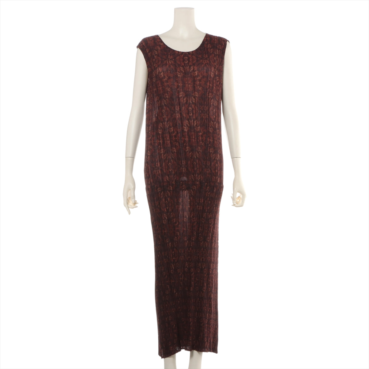 PLEATS PLEASE 01SS Polyester Sleeveless dress 4 Ladies' Brown  PP14-JH486