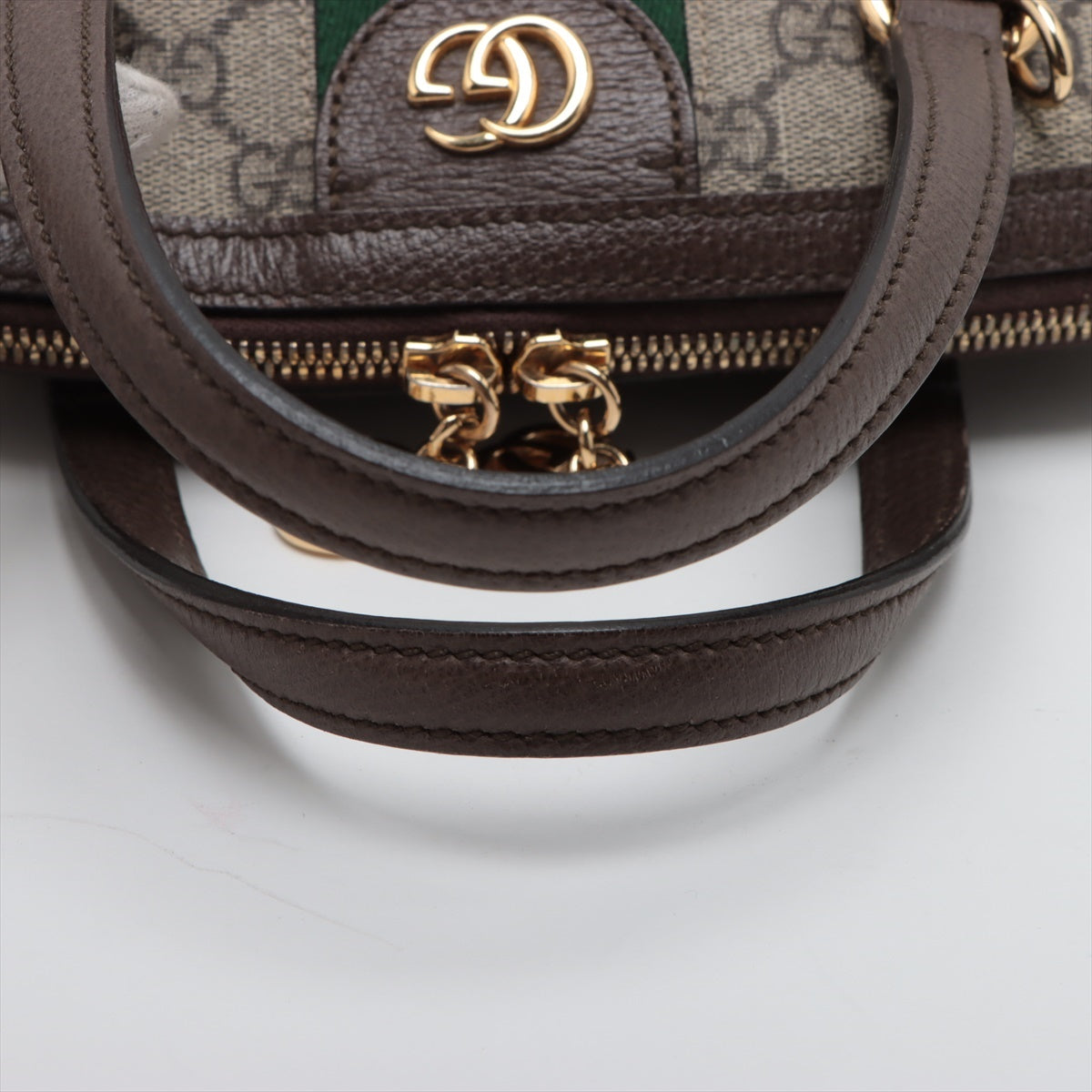 Gucci GG Supreme PVC & leather 2 Way Handbag Beige×Brown 524533