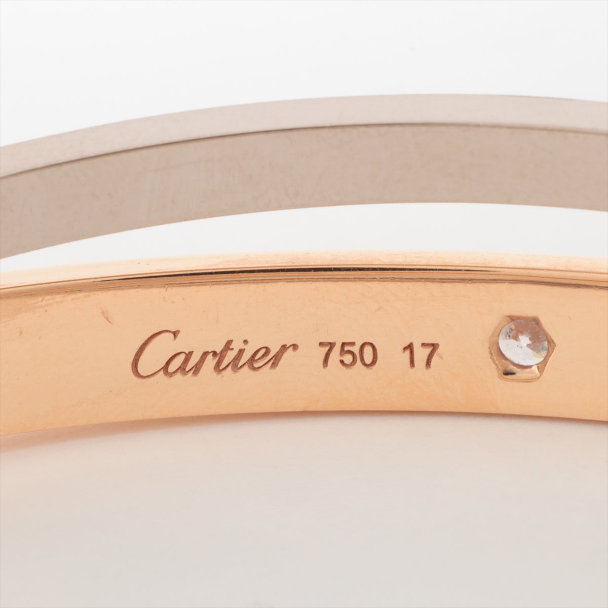 Cartier Love half Diamond Bracelet 750(PG×WG) 47.1g 17