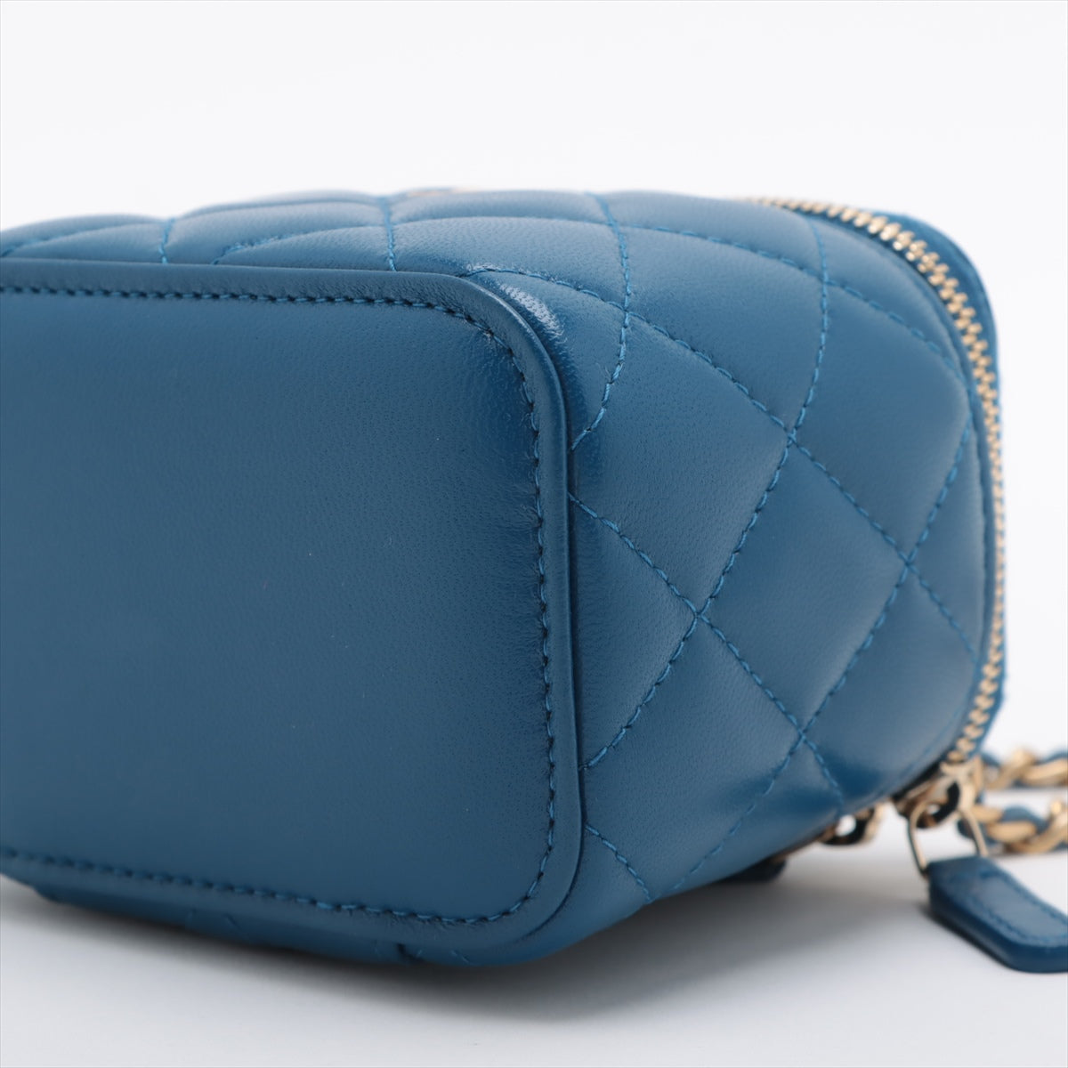 Chanel Matelasse Lambskin Chain shoulder bag Coco Ball Blue Gold Metal fittings 30