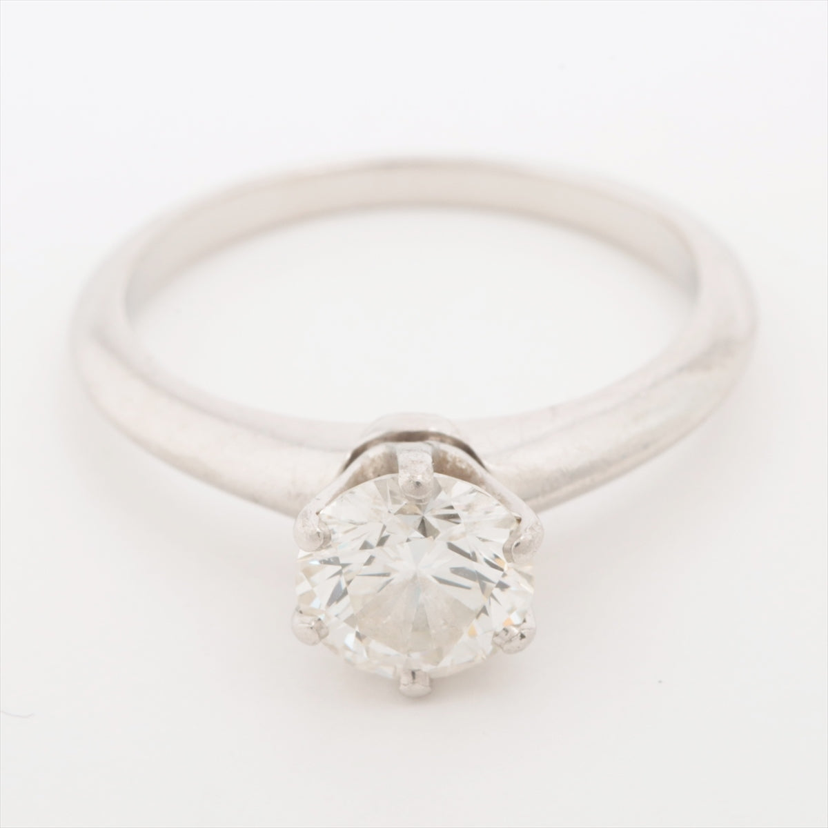 Tiffany Solitaire diamond Ring Pt950 4.9g 1.08 I VVS1 EX NONE