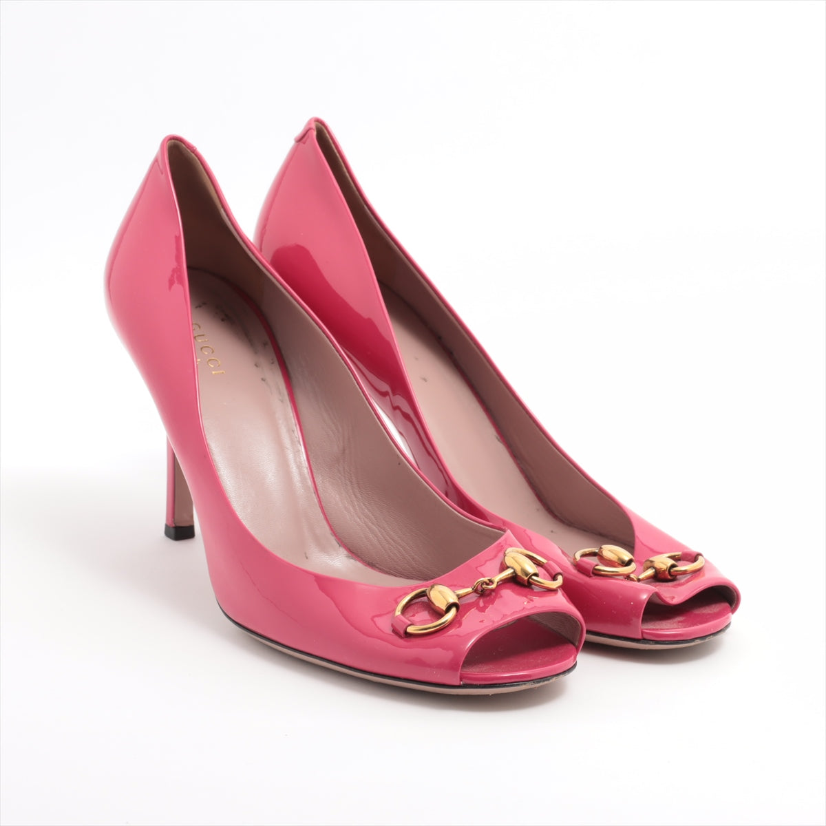 Gucci Horsebit Patent leather Open-toe Pumps 41 Ladies' Pink 338763