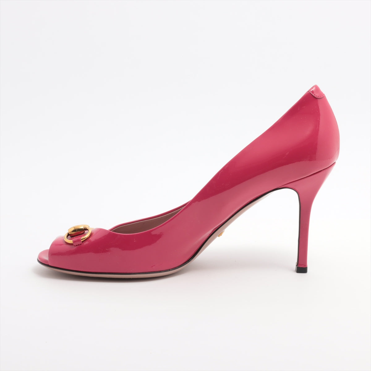 Gucci Horsebit Patent leather Open-toe Pumps 41 Ladies' Pink 338763
