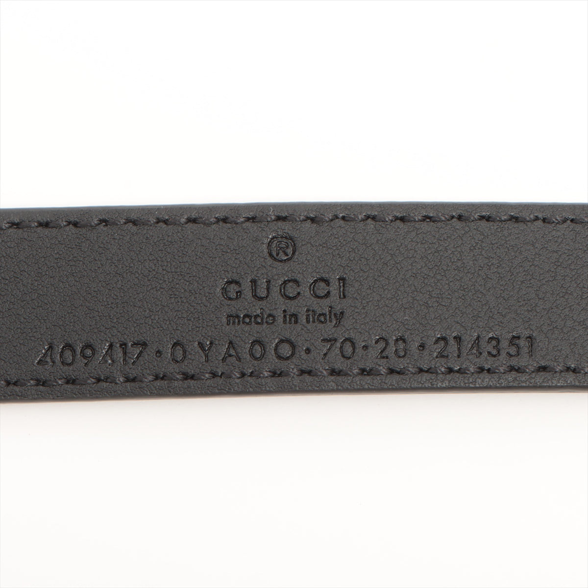 Gucci 409417 GG Marmont Belt 70/28 GP & Leather Black×Gold