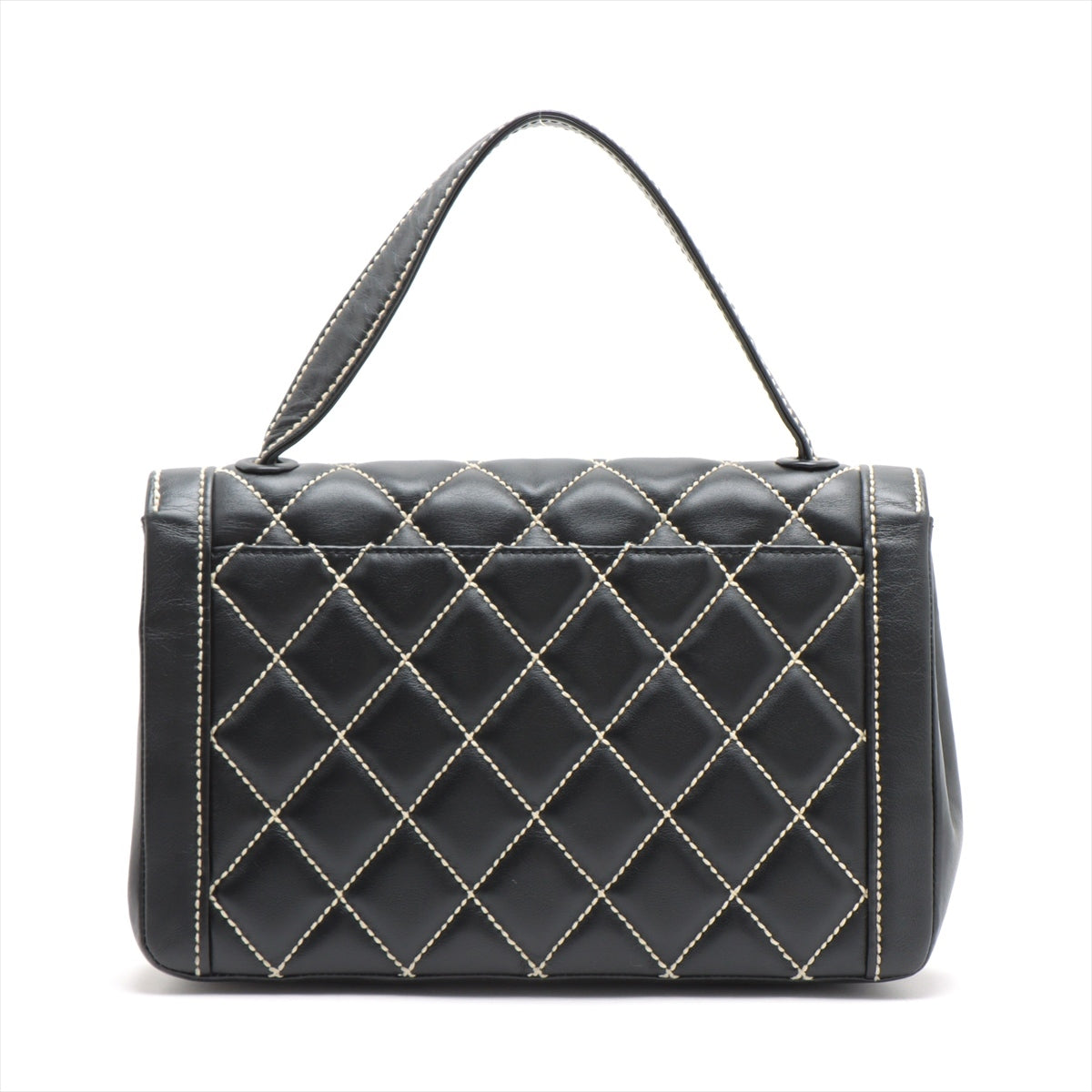 Chanel Wild Stitch Lambskin Handbag Black Gold Metal Fittings 9XXXXXX