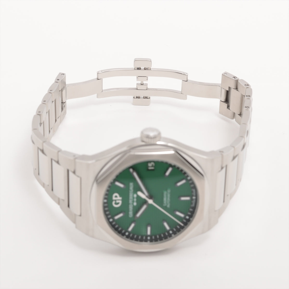 Girard-Perregaux Laureato 81010-11-3153-1CM SS AT Green-Face 2 Extra Links