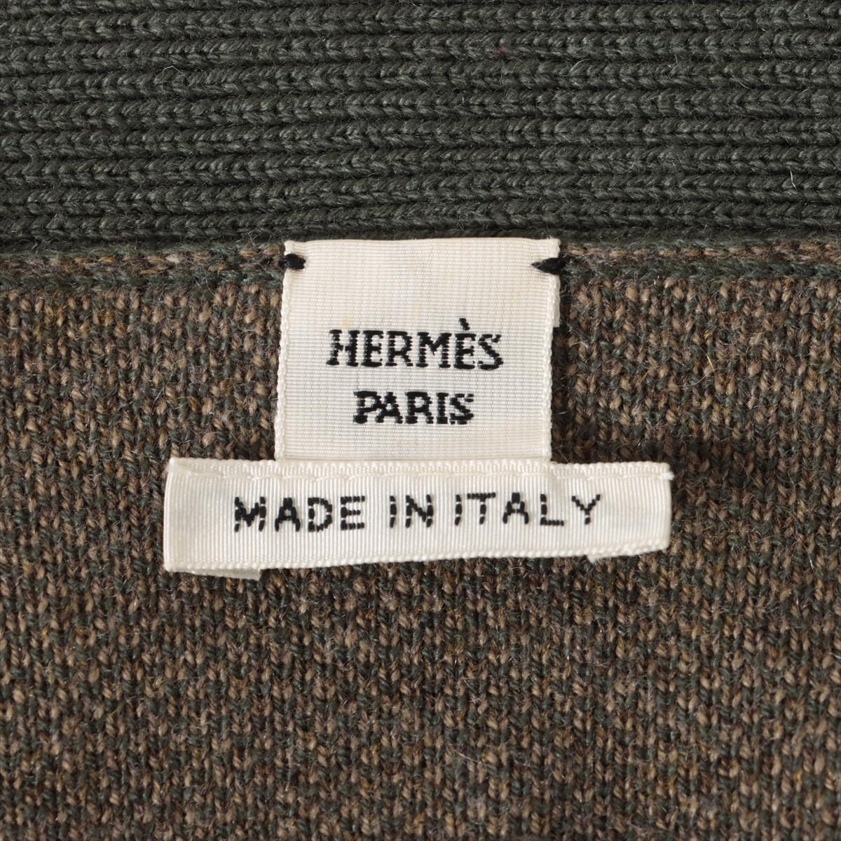 Hermès Cashmere Cardigan 38 Ladies' Brown x khaki  2H2105D2 Long cardigan