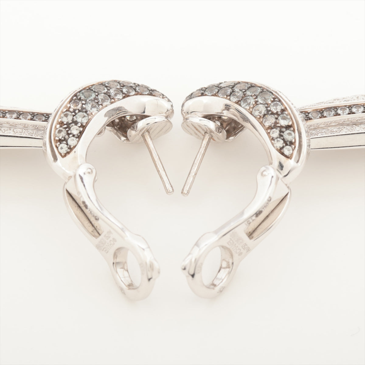 Chanel Pearl Diamond Earrings 750(WG) 26.2g