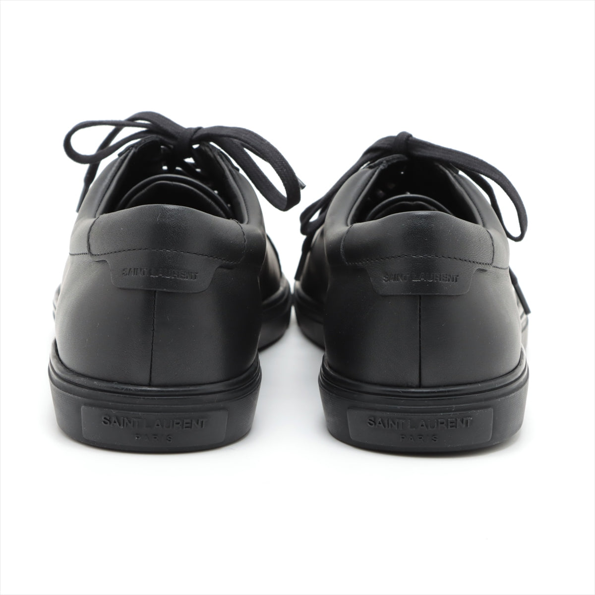 Saint Laurent Paris Leather Sneakers 46 Men's Black 606833 Replacement Laces Included