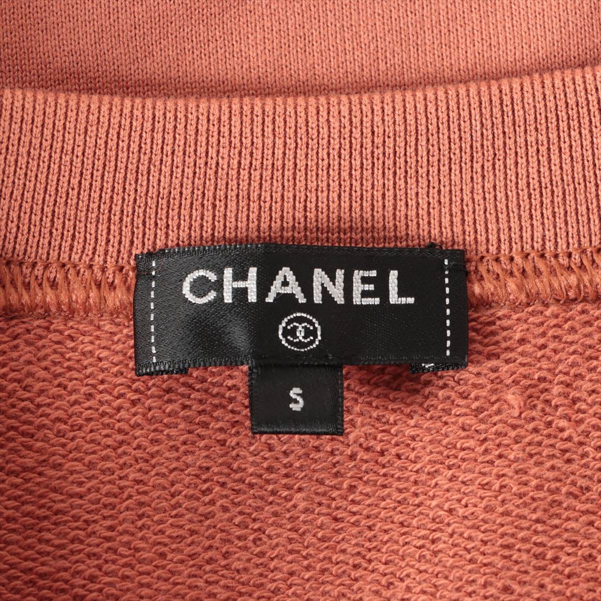 Chanel Coco Mark P57 Cotton T-shirt S Ladies' Orange