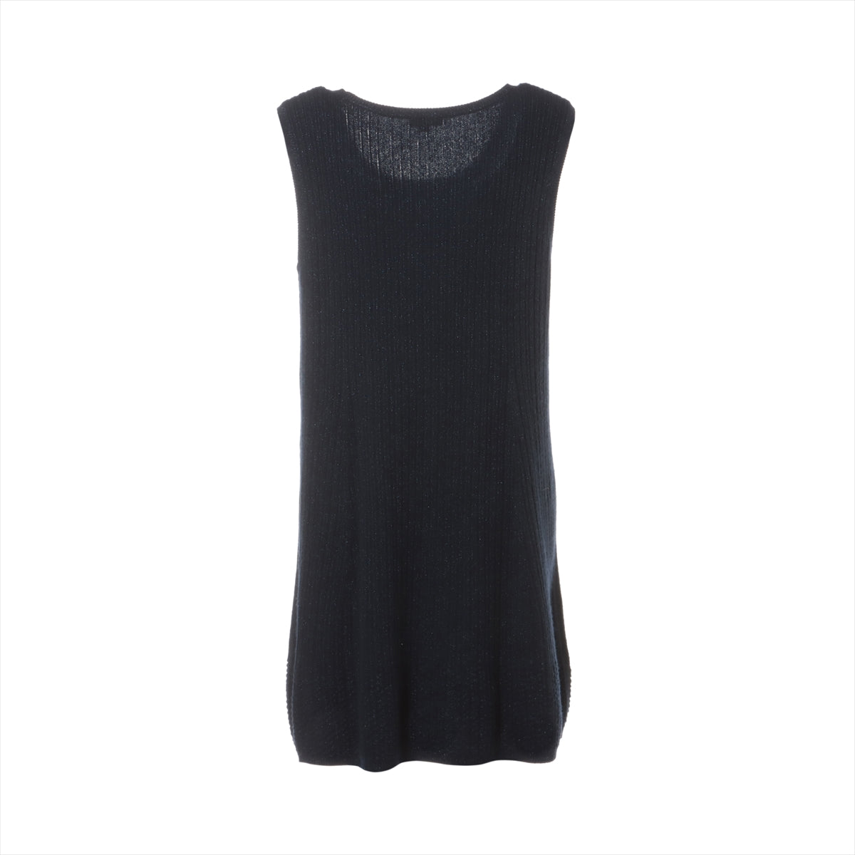 Chanel Coco Mark P58 Cashmere x polyester Knit dress 38 Ladies' Navy Blue  Sleeveless