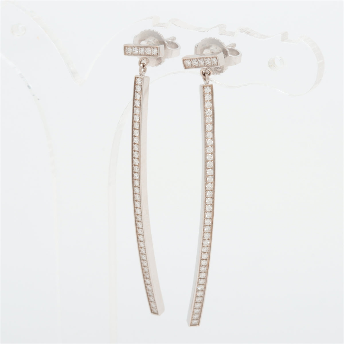 Tiffany T wire bar diamond Piercing jewelry 750(WG) 4.2g