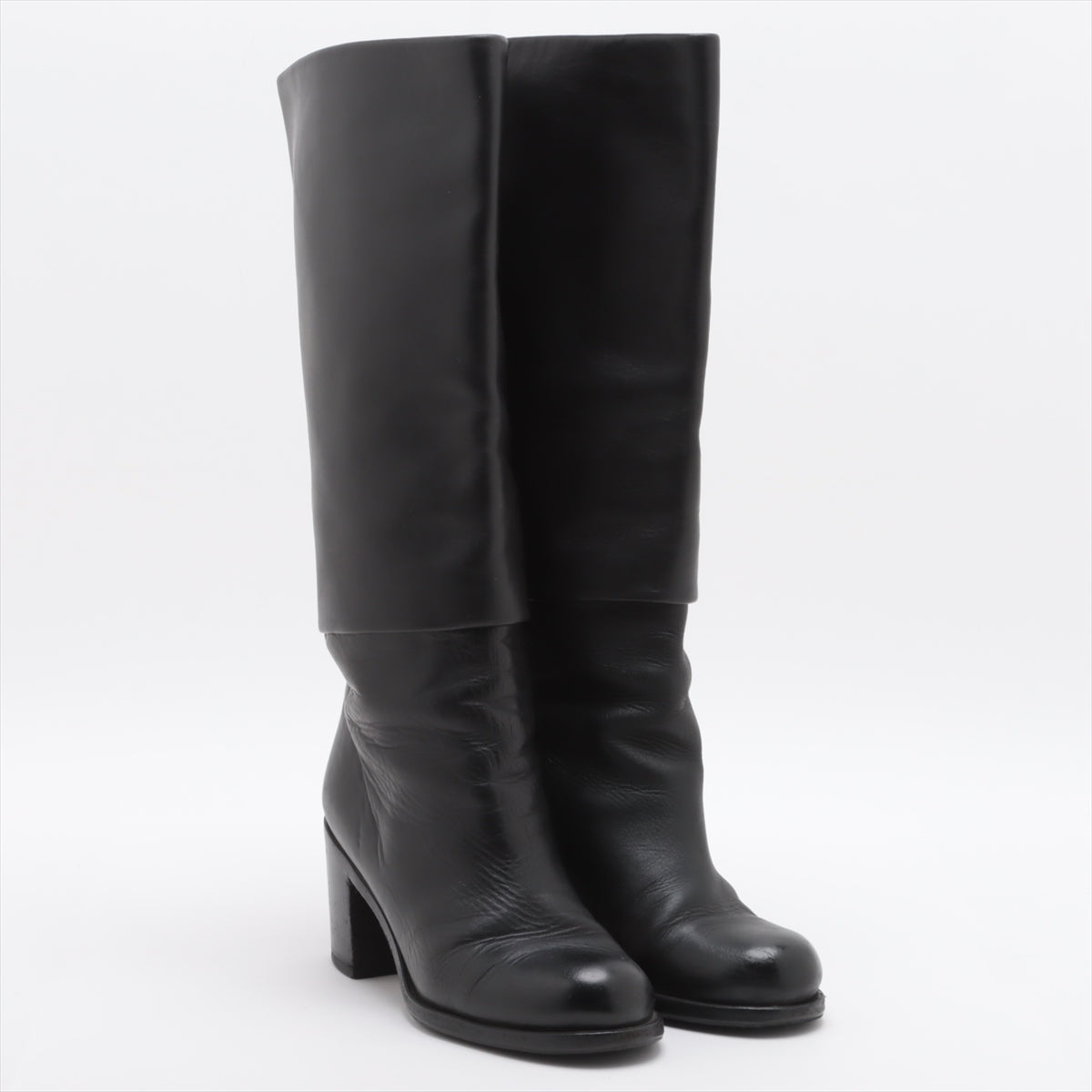 Chanel Coco Mark Leather Long boots 36 Ladies' Black G27808 Lift repair