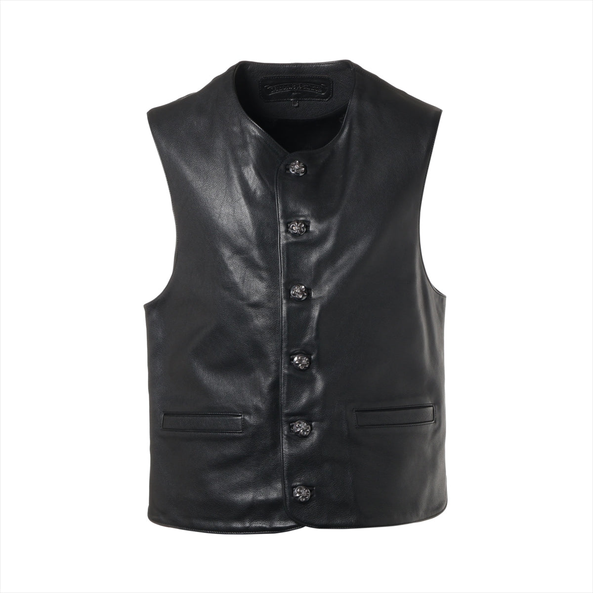 Chrome Hearts Vest Unknown material size M Black Leather BS flare button