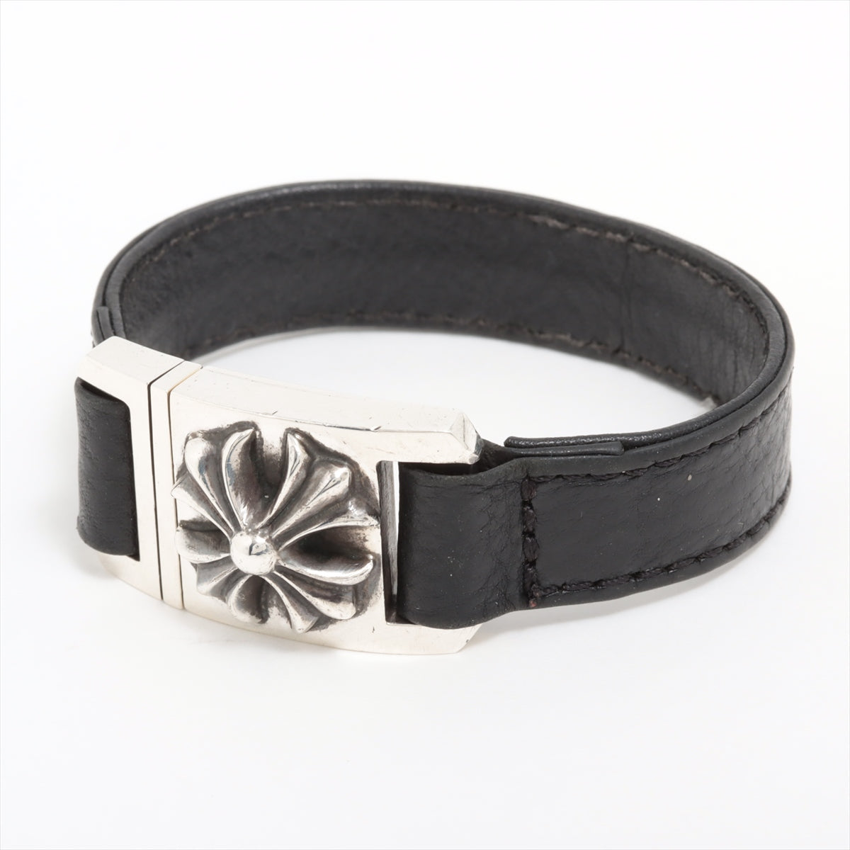 Chrome Hearts harness clasp Bracelet Leather & 925 39.3g size 7