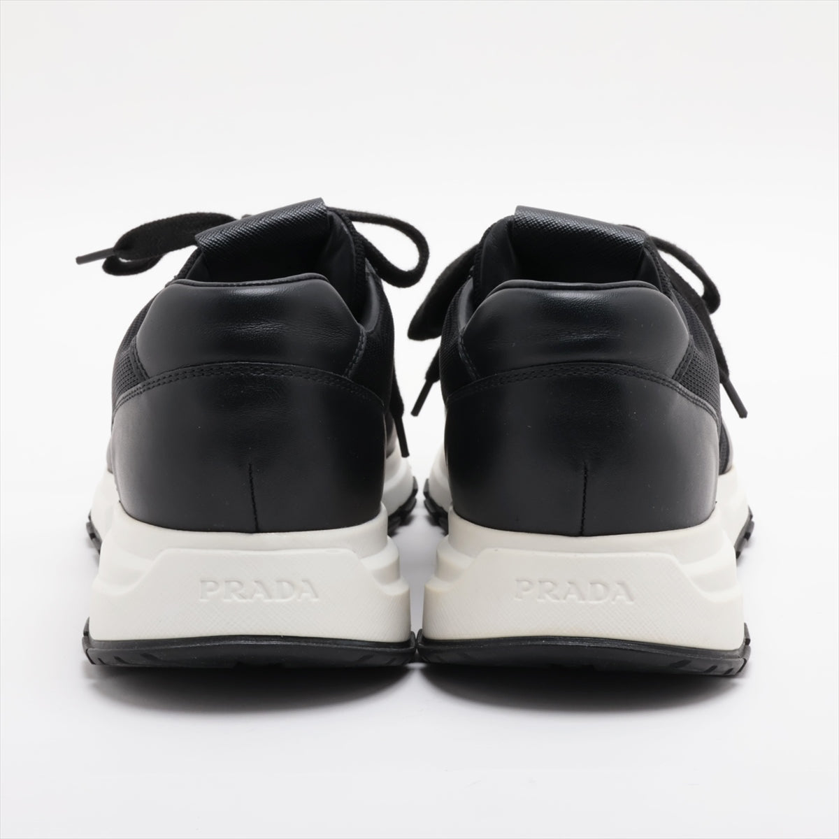 Prada Leather x mesh Sneakers US9 Men's Black 4E3571