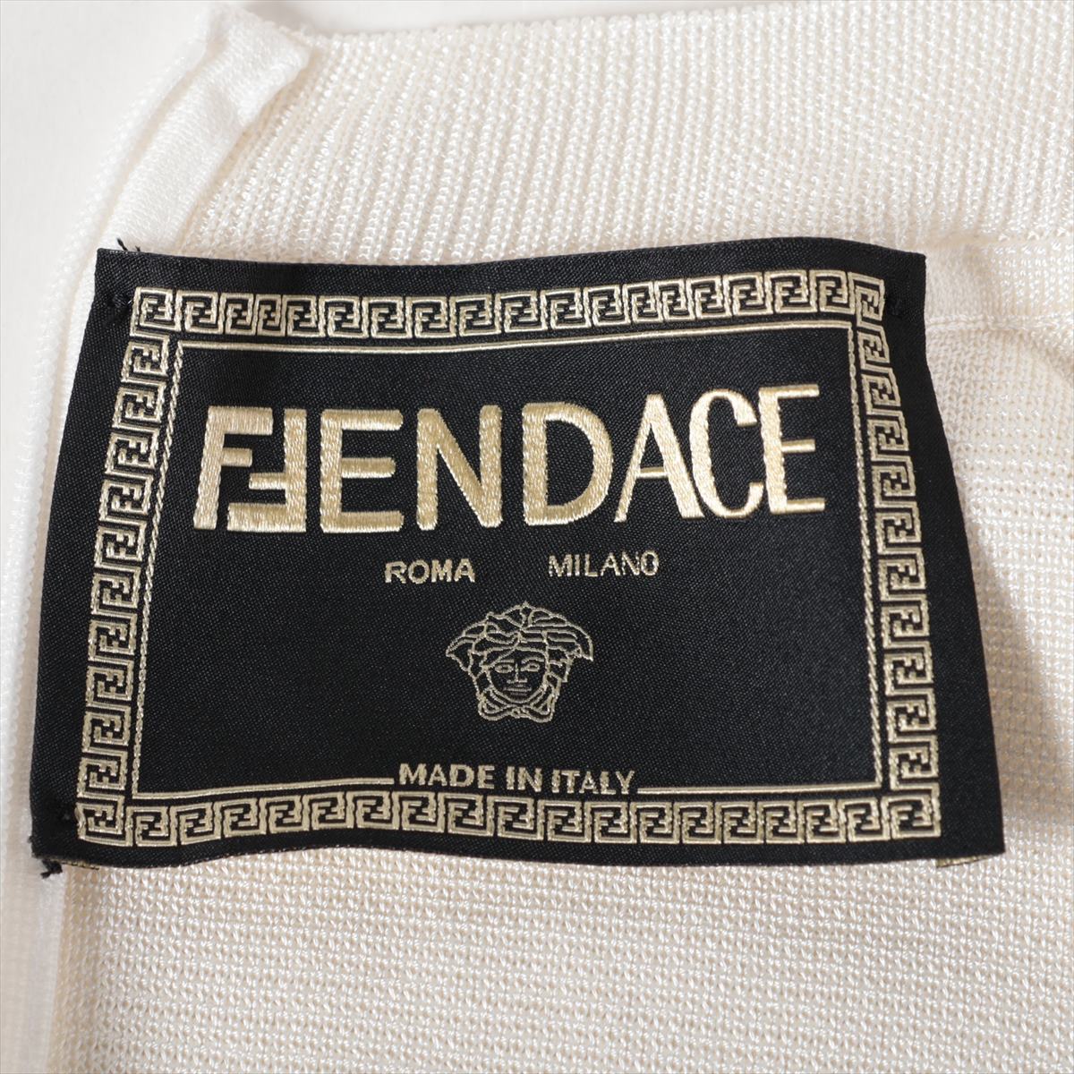 Fendi x Versace 22 years Rayon Knit dress 42 Ladies' Ivory  FZD952 Fender Choi