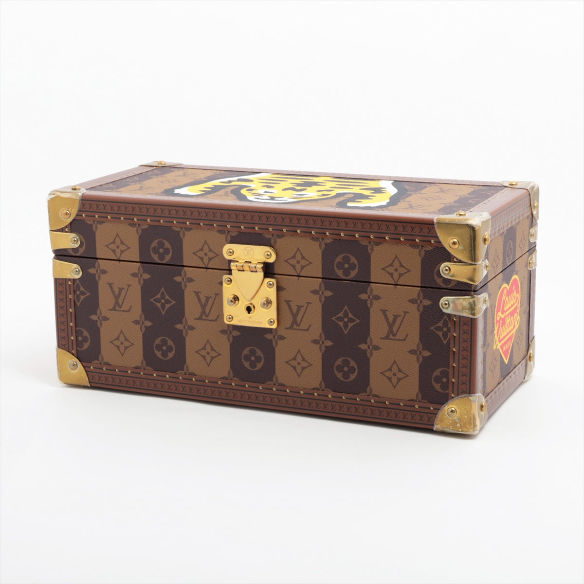 Louis Vuitton x NIGO Coffret Accesories PVC Jewelry case Brown FL1232 M20463 Watch case Crochet Baggage tag included