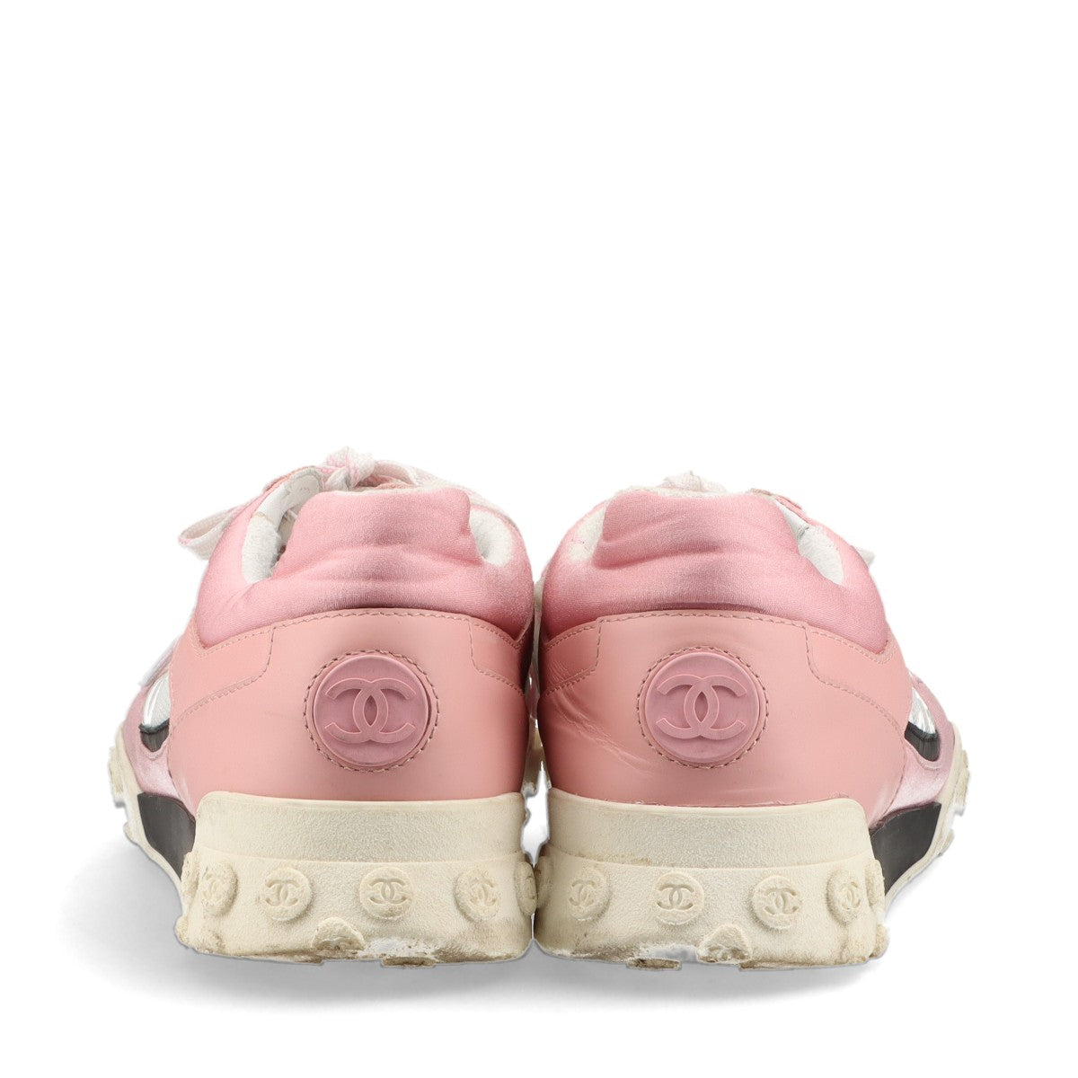 Chanel Coco Mark Leather x fabric Sneakers EU40 Ladies' White x pink G34086 Mesh