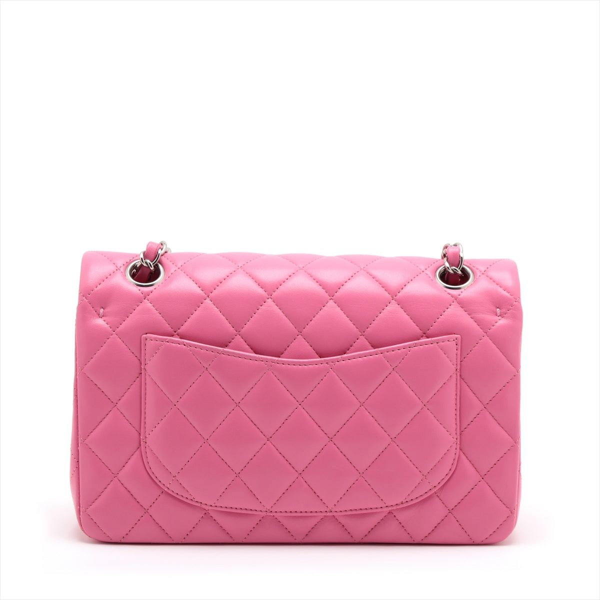 Chanel Matelasse23 small Lambskin Double flap Double chain bag Pink Silver Metal fittings 27th A01113