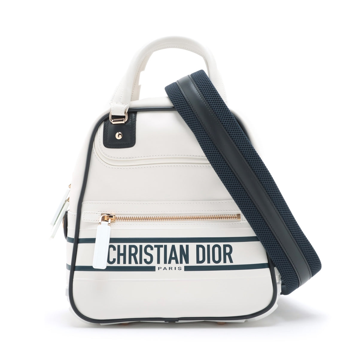 Christian Dior Vaib Leather 2 Way Handbag White