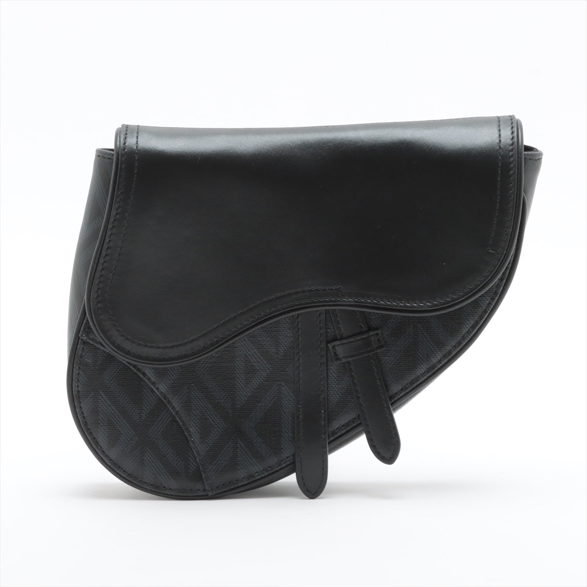 Dior CD diamond Saddle PVC & leather Waist Bag Black