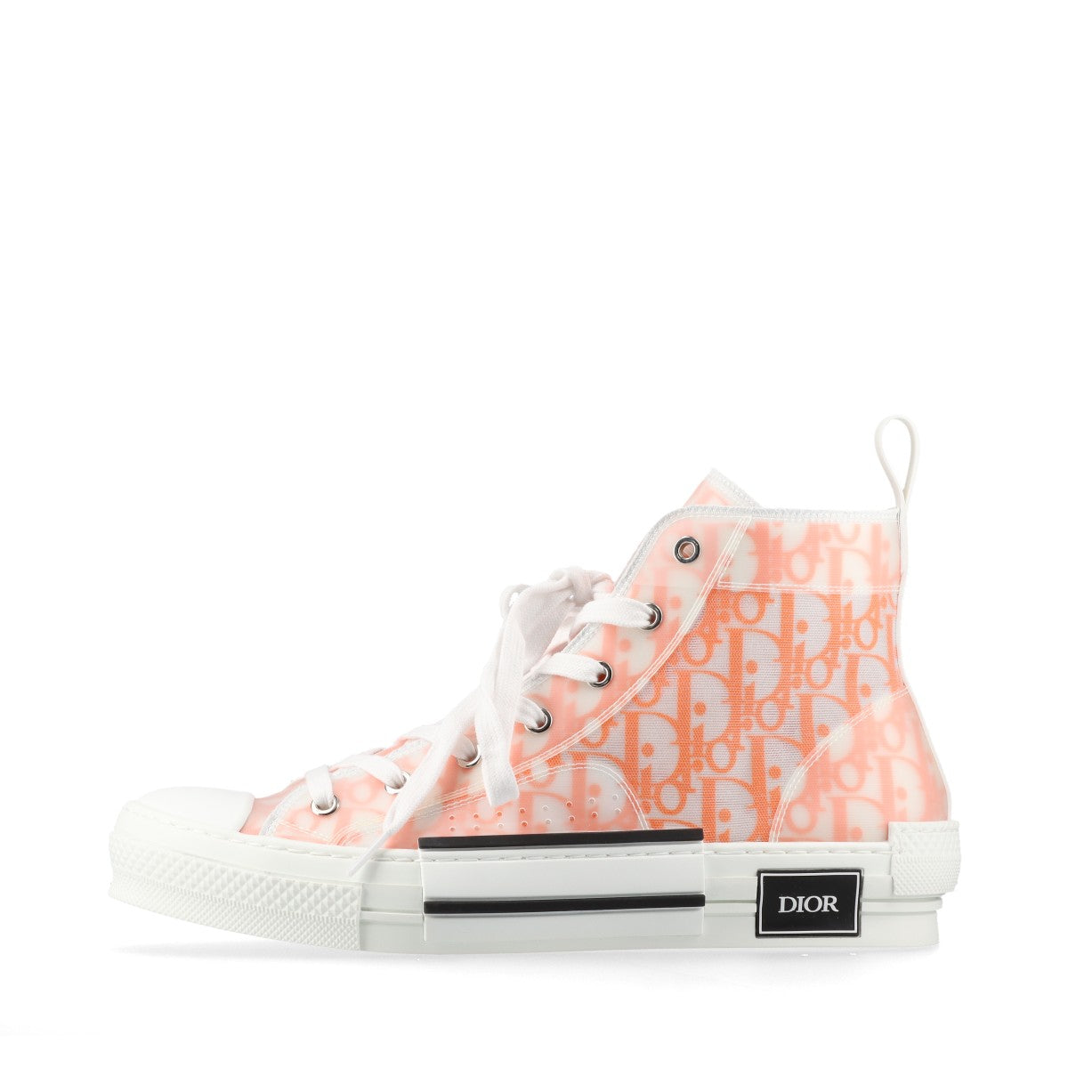Dior B23 Rubber x canvas High-top Sneakers 42 Men's White x orange NV0221 Oblique Replaceable cord Box There is a storage bag