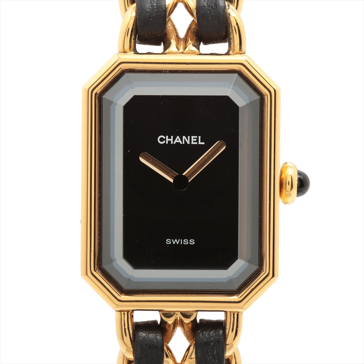 Chanel Première L GP & Leather QZ Black Dial
