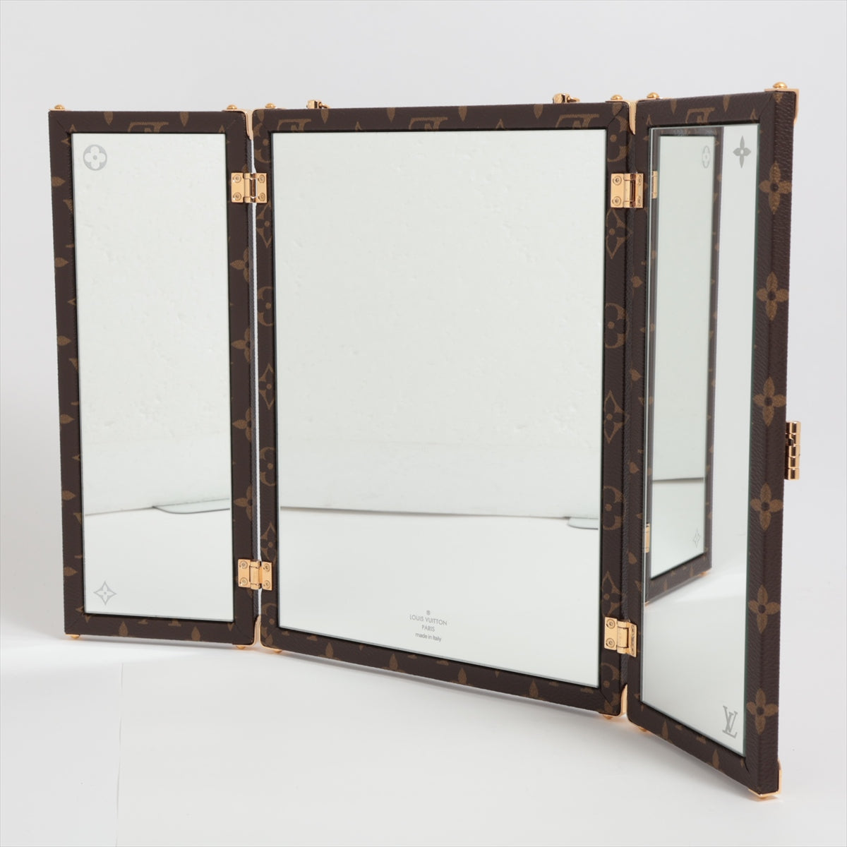 Louis Vuitton Mirror PVC Brown three-sided mirror GI0554 home mirror trunk