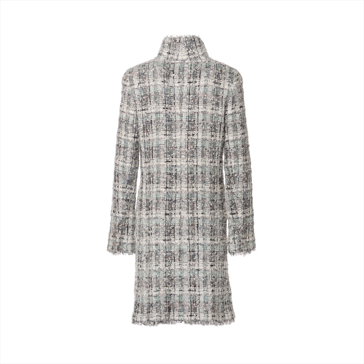 Chanel Coco Button 05A Polyester & Nylon Long Coat 40 Ladies' Multicolor  P26902V17349 Tweed