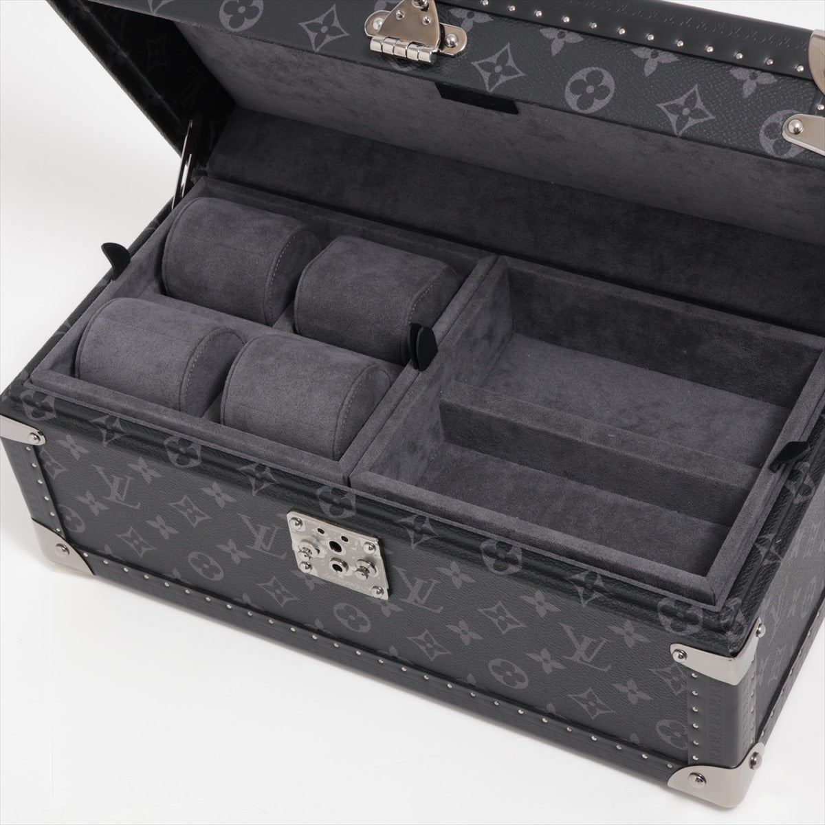 Louis Vuitton Monogram Eclipse Coffret Accesories Model Number Black Jewelry case Watch case M44127