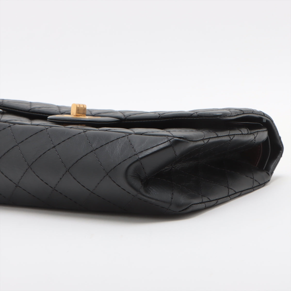 Chanel Matelasse 2.55 Vintage calf Double Flap Double Chain Bag Black Gold Metal Fittings 21XXXXXX A37586