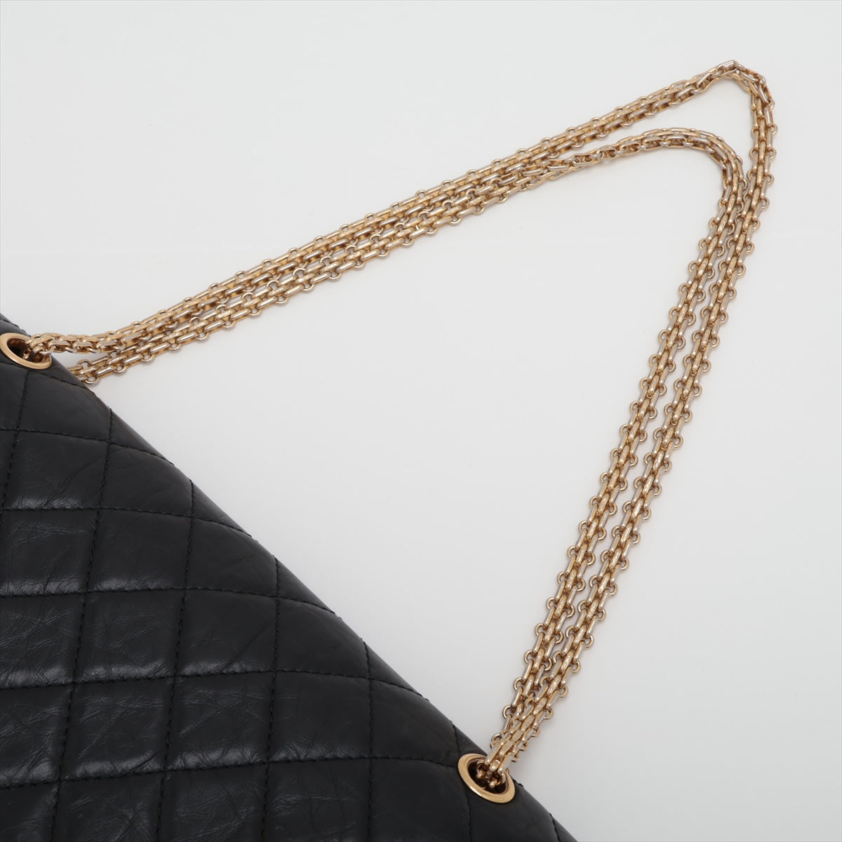 Chanel Matelasse 2.55 Maxi Vintage calf Double Flap Double Chain Bag Black Gold Metal Fittings 17XXXXXX A37590