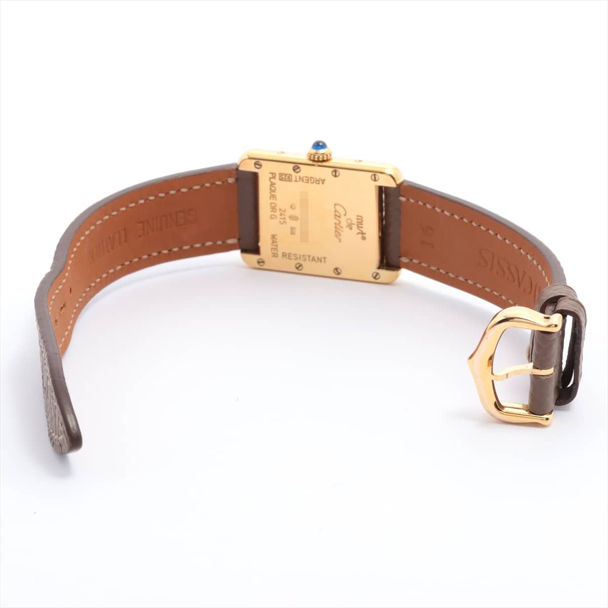 Cartier Must Tank Vermeil 2415 925 x Non original leather belt QZ Ivory-Face
