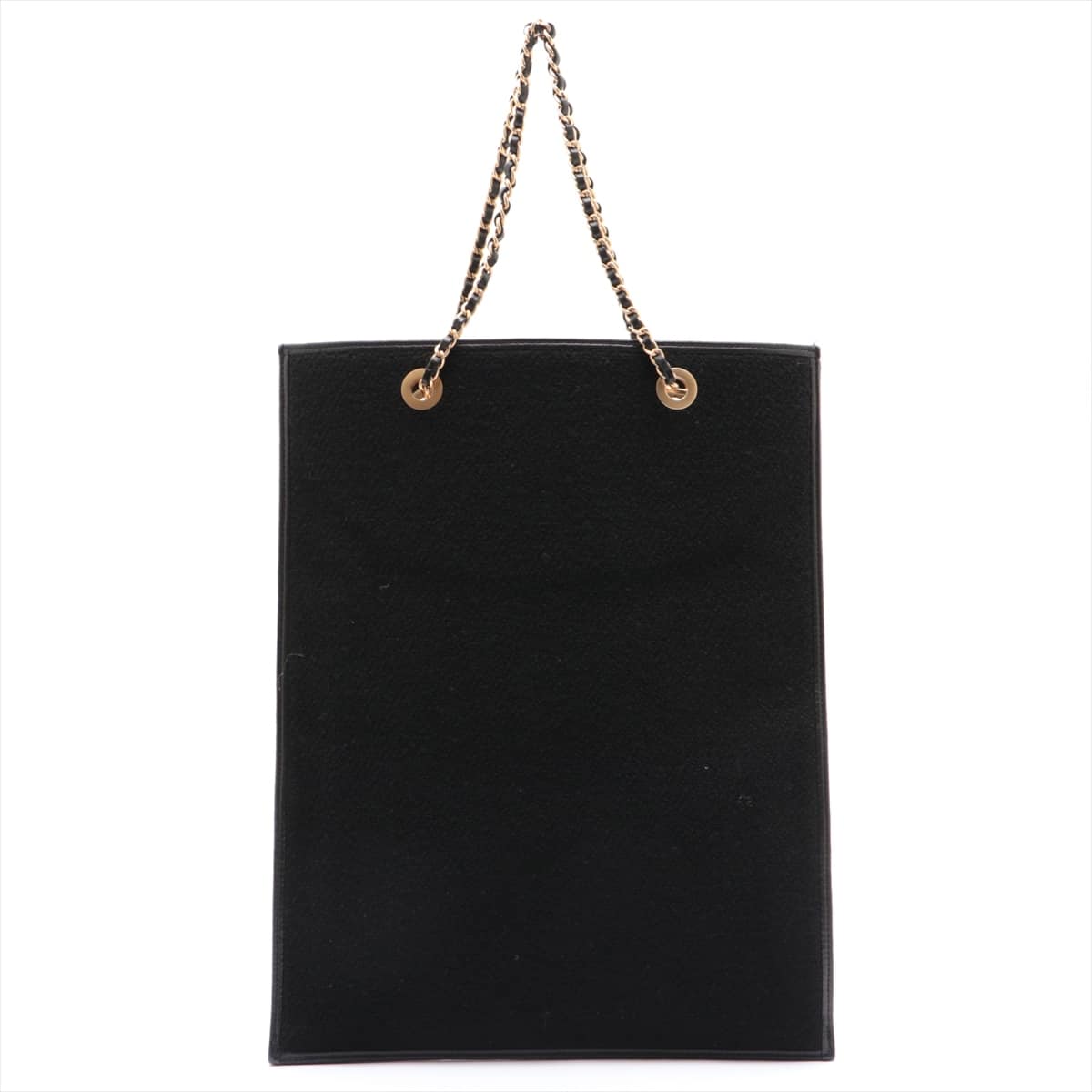 Chanel Coco Mark canvas Chain tote bag Lady Black Gold Metal fittings 7XXXXXX
