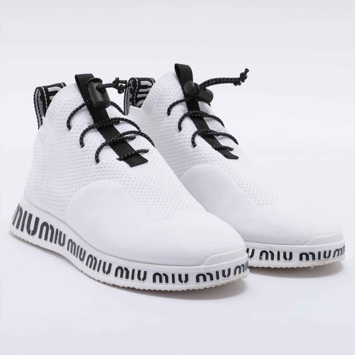 Miu Miu Knit Sneakers 35.5 Ladies' White