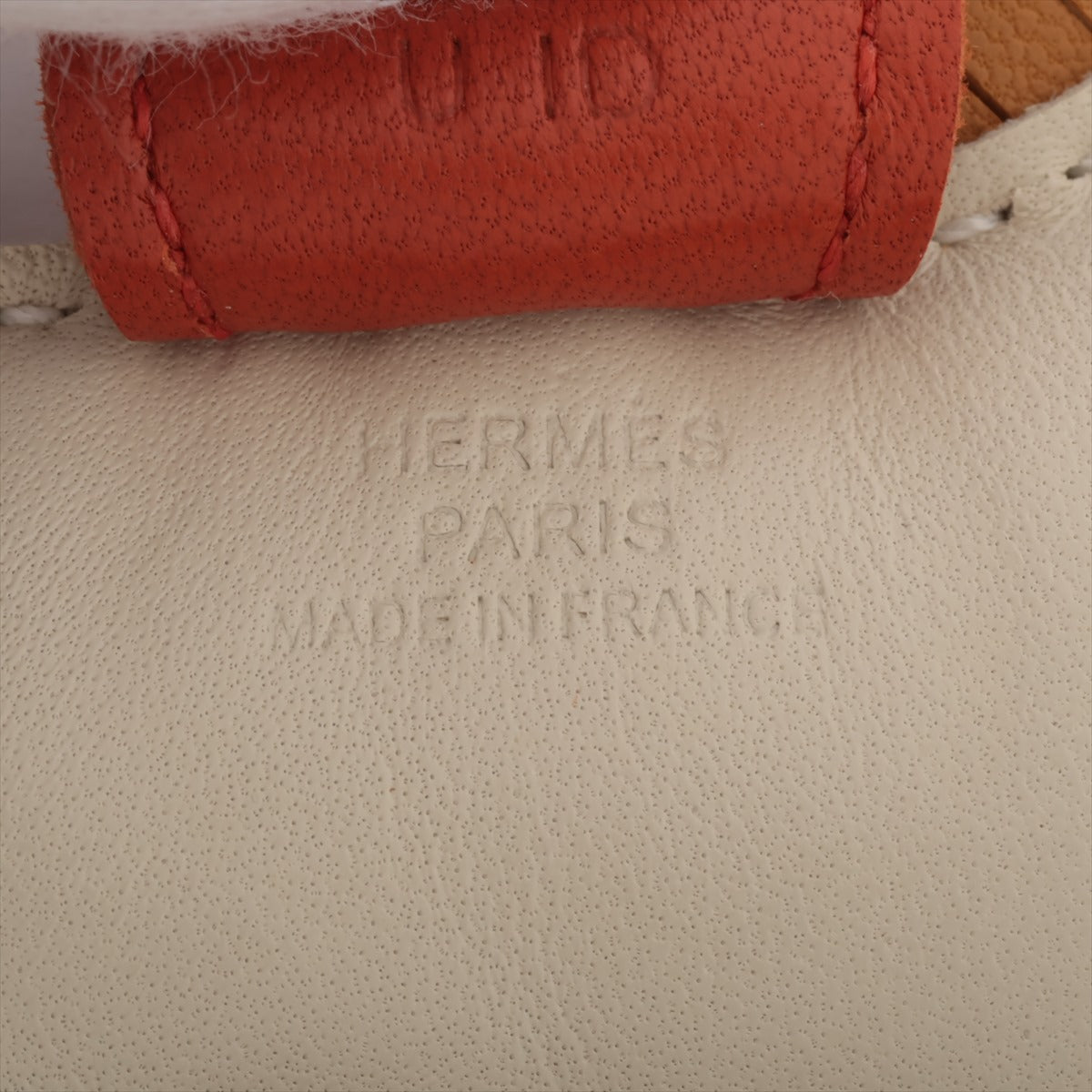 Hermès Rodeo Charm PM U engraving: 2022 Charm Agneau Milo Ivory