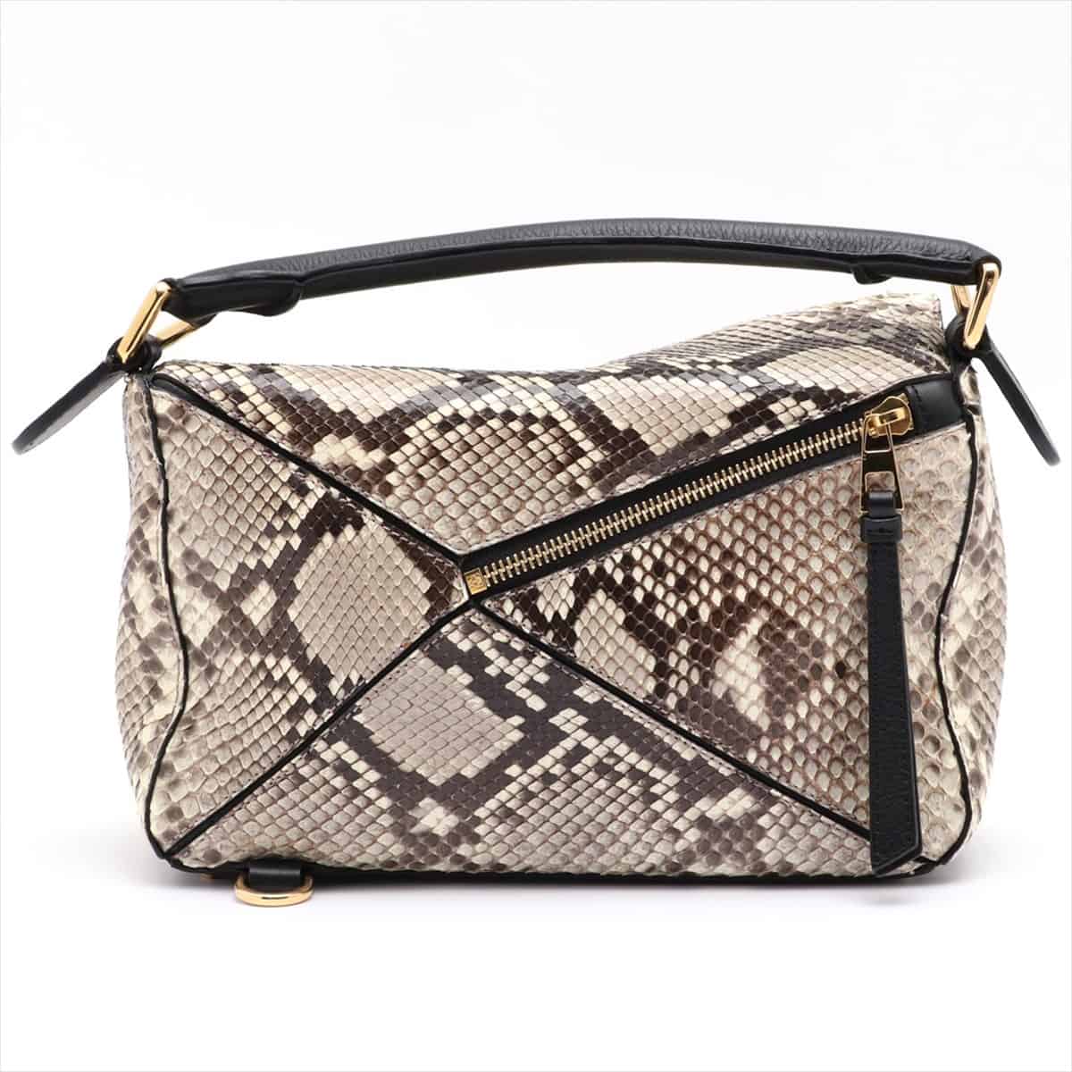Loewe Puzzle Bag Python 2way handbag Beige