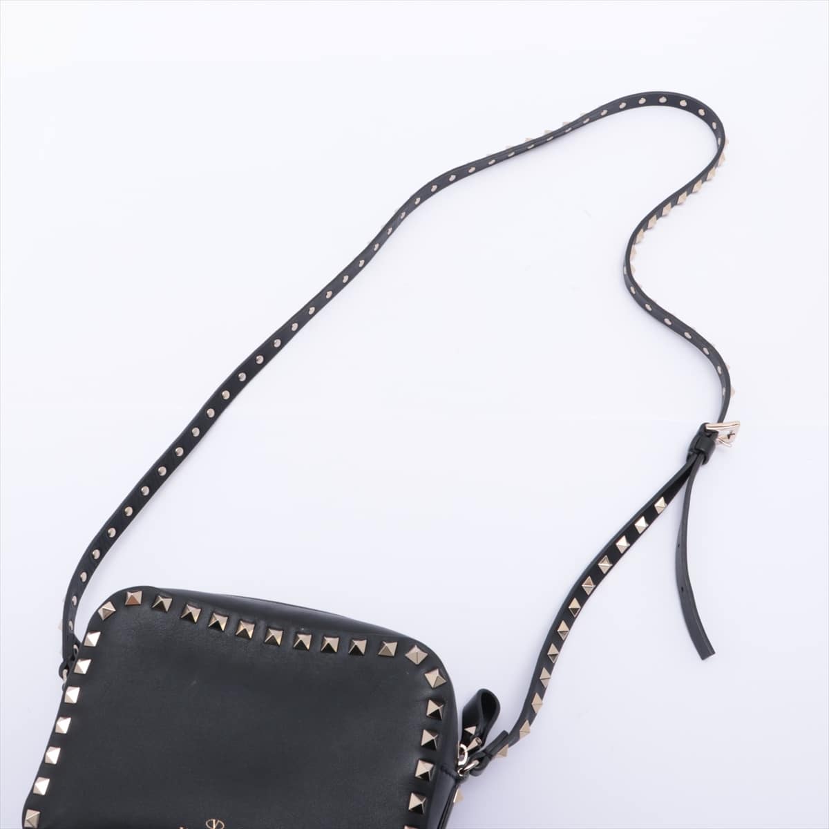 Valentino Garavani Rock Studs Leather Shoulder bag Black