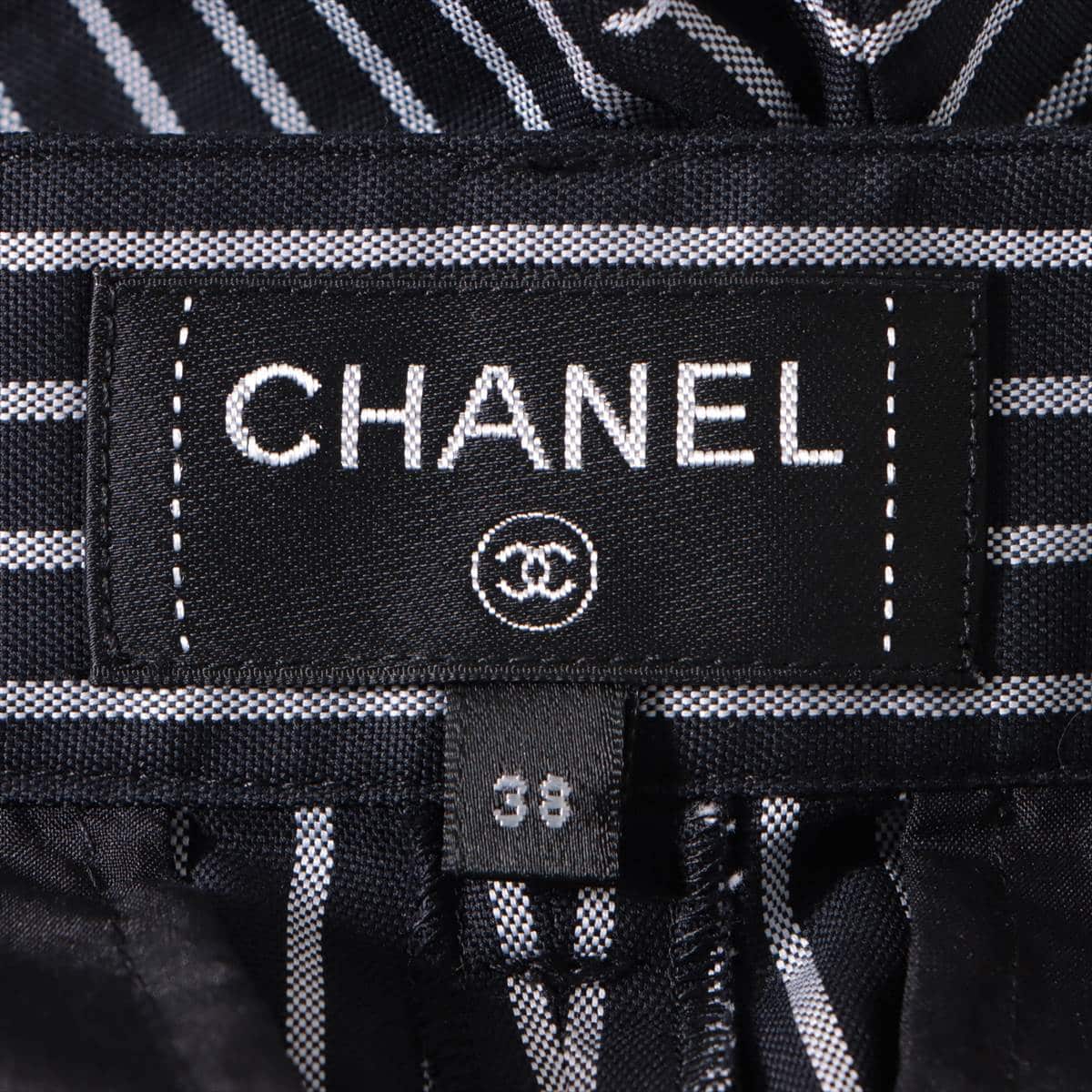 Chanel Coco Mark P70 Cotton Pants 38 Ladies' Black