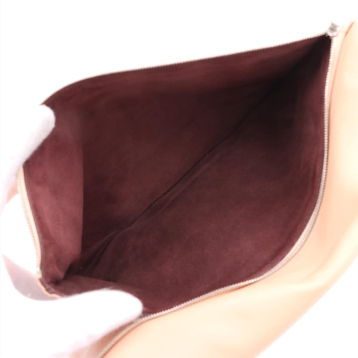 CELINE Soft trio Leather Clutch bag Beige