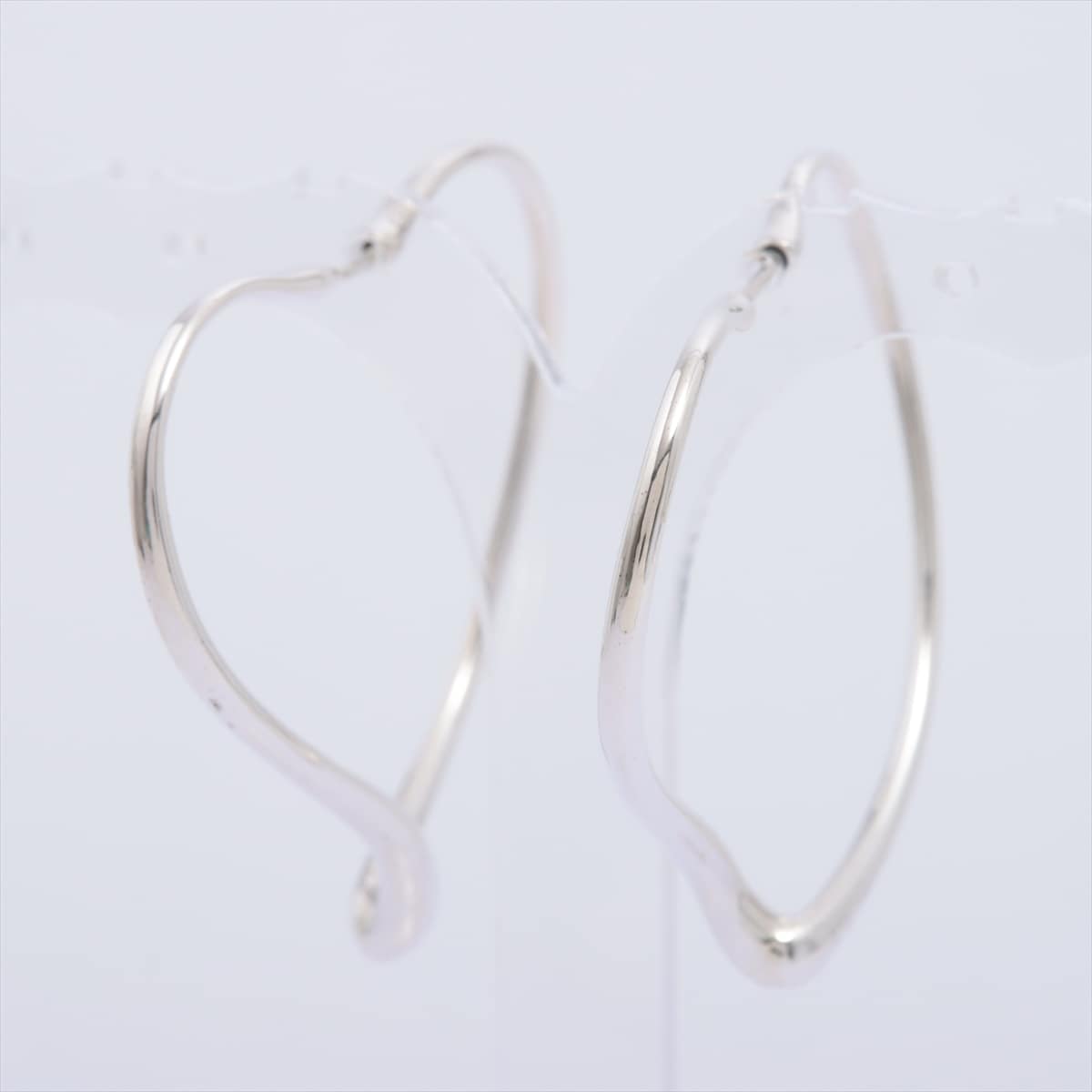 Tiffany Open Heart Hoop Earrings 925 Silver