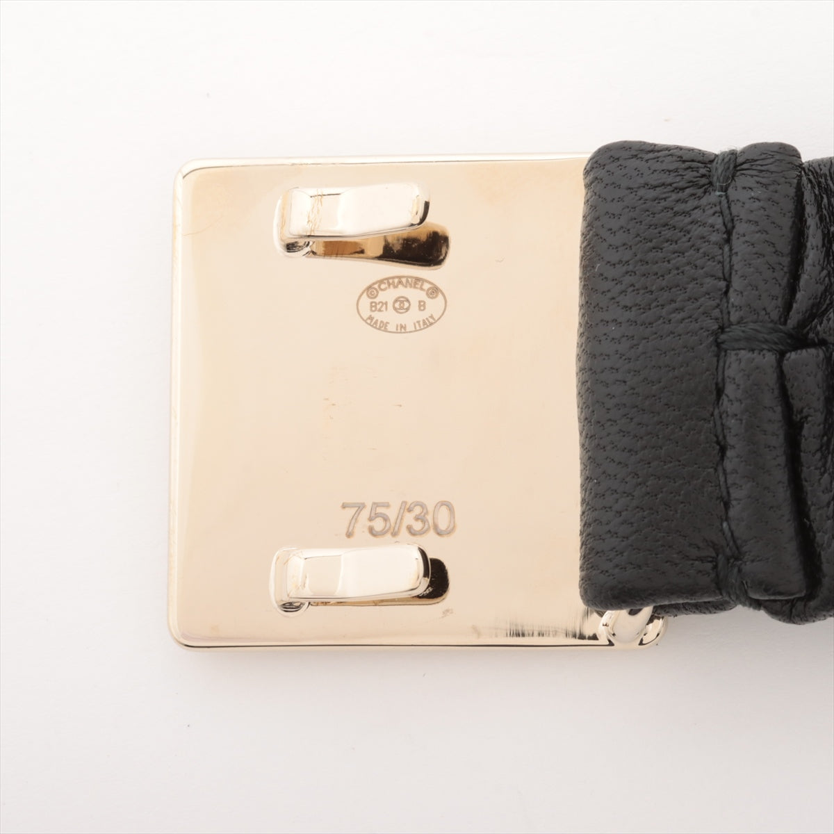 Chanel Coco Mark B21B Belt 75 Leather Black
