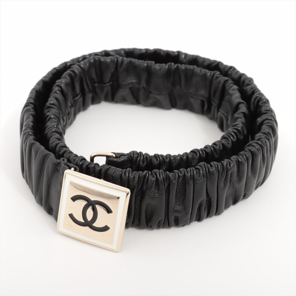 Chanel Coco Mark B21B Belt 75 Leather Black