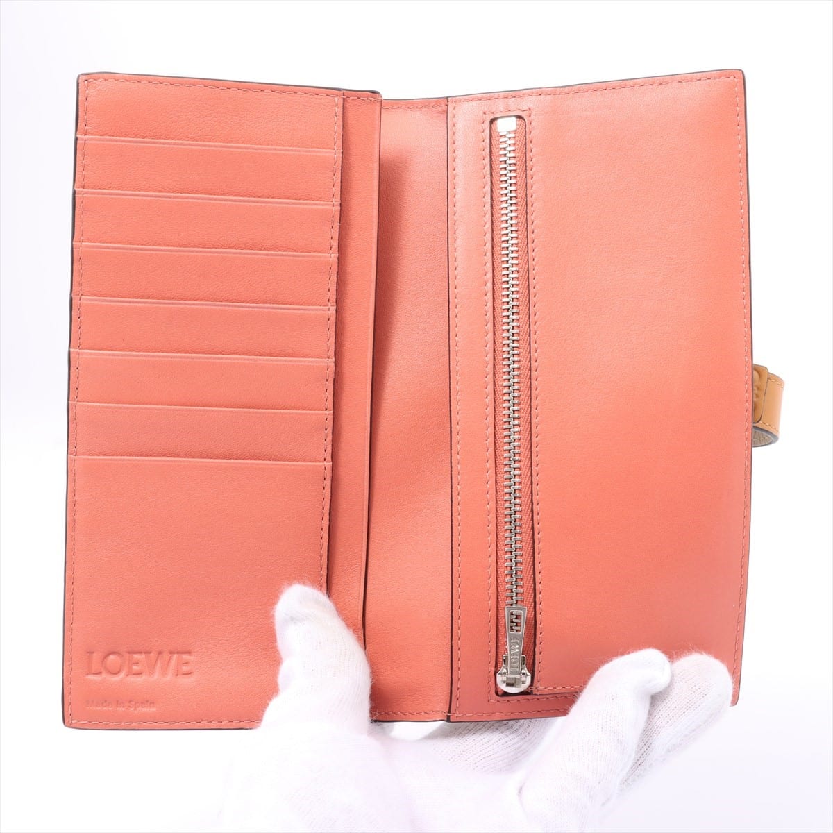 Loewe Anagram Vertical Leather Wallet Greige
