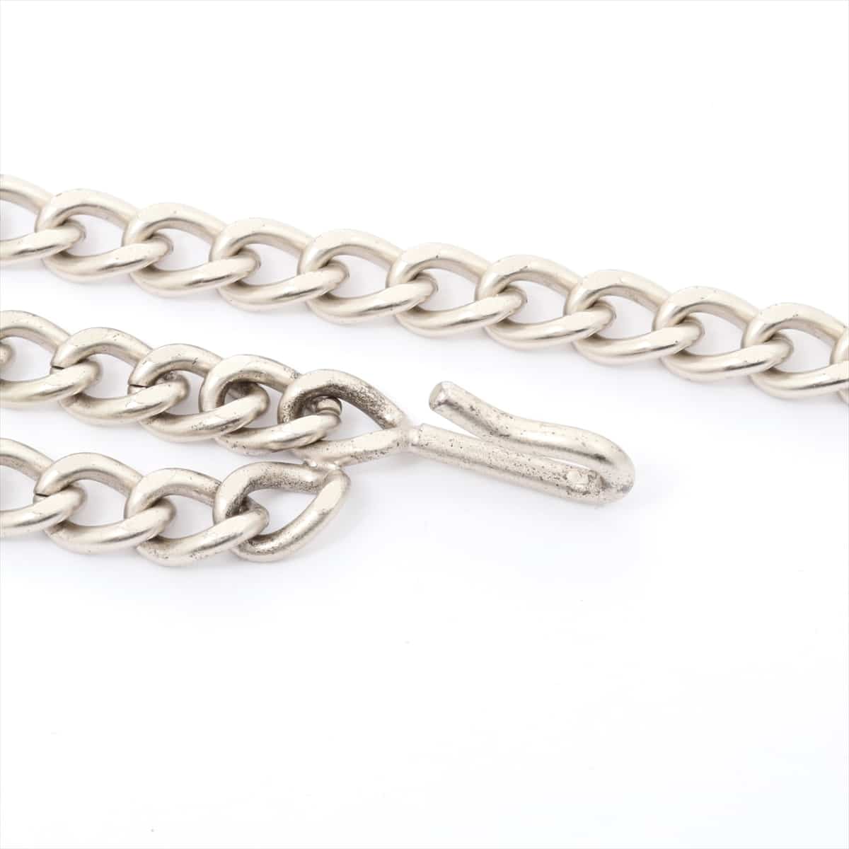 Chanel Coco Mark Chain belt Metallic material Silver 04A Rhinestone