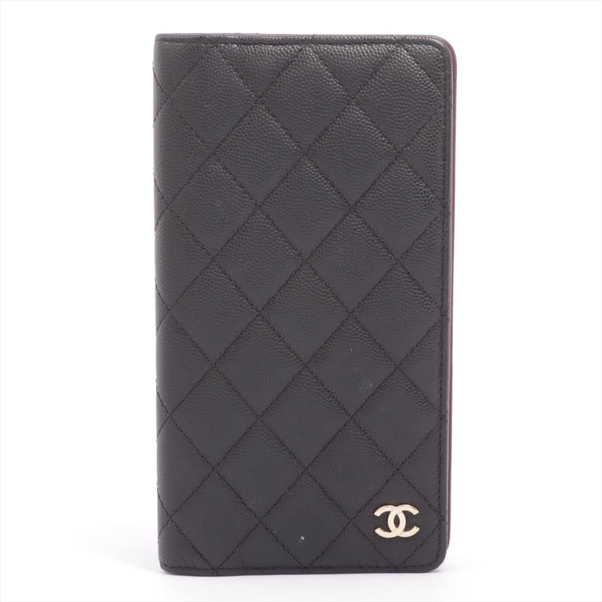 Chanel Matelasse Caviarskin Notebook cover Black Gold Metal fittings 28th